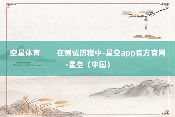 空星体育        在测试历程中-星空app官方官网-星空（中国）